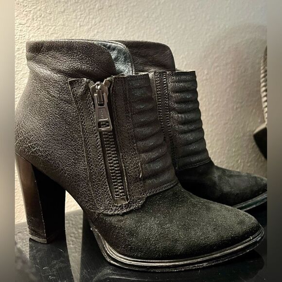 All Saints Leather Black Ankle Boots Size 9.5 - Picture 2 of 16
